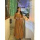BROWN CHIKANKARI UMBRELLA GHER KURTI BROWN CHIKANKARI UMBRELLA GHER KURTI