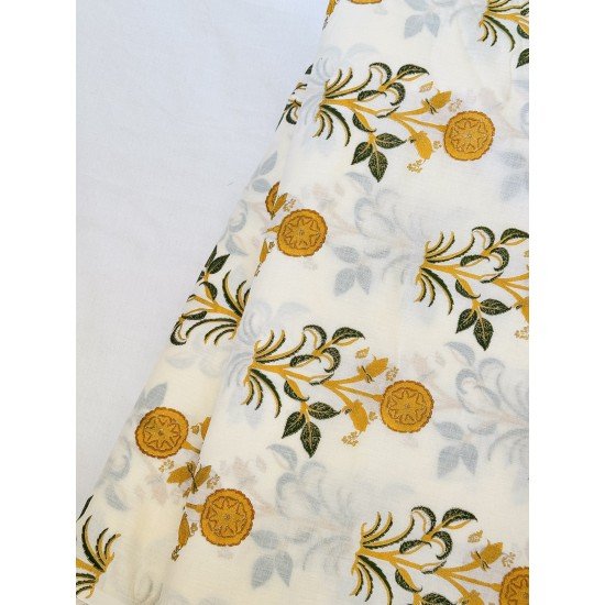 YELLOW MARIGOLD GOLDEN FOIL SHORT STRAIGHT KURTI YELLOW MARIGOLD GOLDEN FOIL SHORT STRAIGHT KURTI