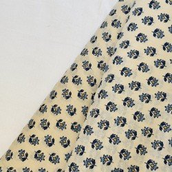 BLUE LITTLE FLORAL MOTIF SHORT A LINE TOP