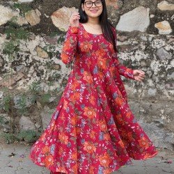BLACK PAISLEY MOTIF UMBRELLA GHER KURTI