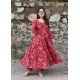 RANI FLORAL GOLDEN FOIL MODAL CHANDERI UMBRELLA GHER KURTI RANI FLORAL GOLDEN FOIL MODAL CHANDERI UMBRELLA GHER KURTI