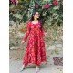 RANI FLORAL GOLDEN FOIL MODAL CHANDERI UMBRELLA GHER KURTI RANI FLORAL GOLDEN FOIL MODAL CHANDERI UMBRELLA GHER KURTI