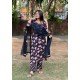 BLACK FLORALS SUIT SET 