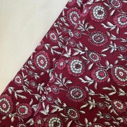 MAROON LITTLE FLORAL THICK COTTON NIGHT SET