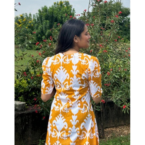 YELLOW ORCHID ROSE DRESS