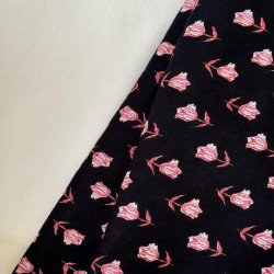 BLACK SMALL PRINT A LINE KURTI