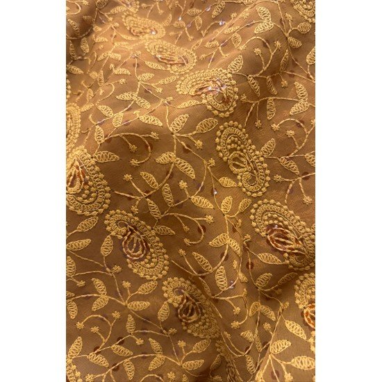 BROWN CHIKANKARI LONG STRAIGHT KURTI BROWN CHIKANKARI LONG STRAIGHT KURTI