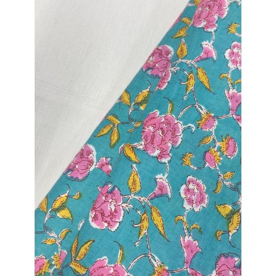 LIGHT BLUE FLORALS  A LINE KURTI