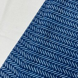 INDIGO ZIG ZAGS MOTIFS A LINE KURTI 