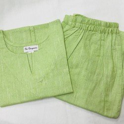 SOLID GREEN KURTA BOTTOM SET 