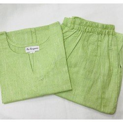 SOLID GREEN KURTA BOTTOM SET 