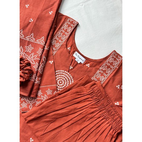 RUST BANDHEJ SUIT SET RUST BANDHEJ SUIT SET