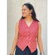 DARK PEACH LITTLE MOTIFS VEST TOP