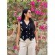 BLACK MOTIF VEST TOP BLACK MOTIF VEST TOP