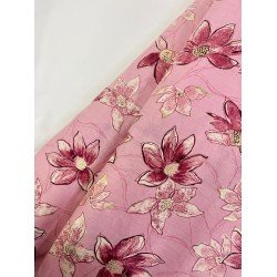 PINK MOTIF GOLDEN FOIL KURTA BOTTOM SET