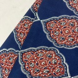 BLUE MAROON MOTIF KURTA BOTTOM SET