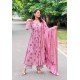 PINK FLOWERS MOTIF GOLDEN FOIL SABAH SET