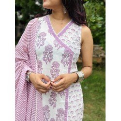 LILAC LACE WORK SUIT SET