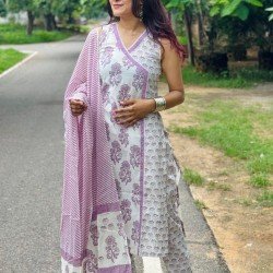 LILAC LACE WORK SUIT SET