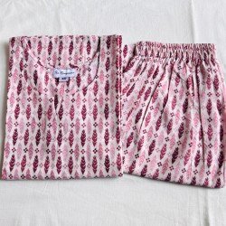 PINK MOTIFS KURTA BOTTOM SET