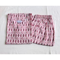 PINK MOTIFS KURTA BOTTOM SET