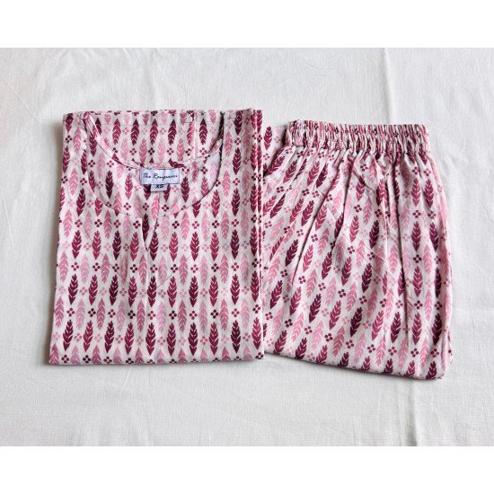 PINK MOTIFS KURTA BOTTOM SET