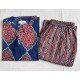BLUE MAROON KURTA BOTTOM SET