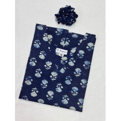 INDIGO LITTLE MOTIFS LONG STRAIGHT KURTI