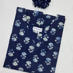 INDIGO LITTLE MOTIFS LONG STRAIGHT KURTI