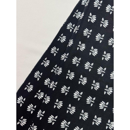 BLACK LITTLE LOTUS MOTIF LONG STRAIGHT KURTI BLACK LITTLE LOTUS MOTIF LONG STRAIGHT KURTI