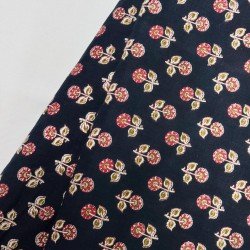 BLACK FLORAL LITTLE MOTIFS SUPER SHORT STRAIGHT KURTI 
