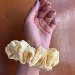 YELLOW CHIKANKARI SCRUNCHY