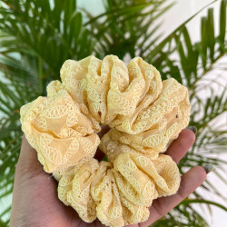 YELLOW CHIKANKARI SCRUNCHY