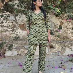 LEMON GREEN MOTIF NIGHT SET
