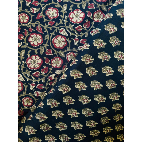 BLACK FLORAL MOTIF KURTA BOTTOM SET