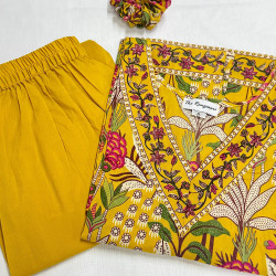 BRIGHT YELLOW KURTA BOTTOM SET