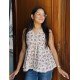 PINK FLORAL GOLDEN FOIL CLAIRE TOP PINK FLORAL GOLDEN FOIL CLAIRE TOP