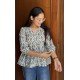 BLUE JAAL PRINT CLAIRE TOP BLUE JAAL PRINT CLAIRE TOP