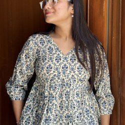 BLUE JAAL PRINT CLAIRE TOP