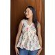 PINK MARIGOLD GOLDEN FOIL CLAIRE TOP