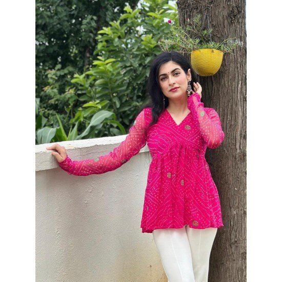 RANI BANDHANI GEORGETTE CLAIRE TOP RANI BANDHANI GEORGETTE CLAIRE TOP