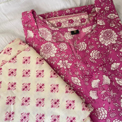 PURPLE FLORAL KURTA PANT SET