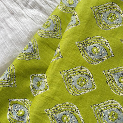 LIGHT GREEN LEAF PRINT KURTA PANT SET