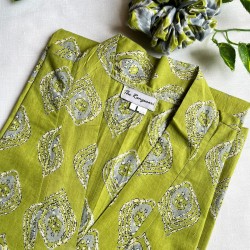 LIGHT GREEN LEAF LONG STRAIGHT KURTI