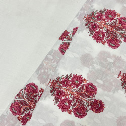 WHITE AND PINK FLOWER MOTIF UKIYO DRESS