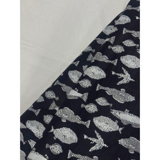 BLACK FISH MOTIF LONG STRAIGHT KURTI BLACK FISH MOTIF LONG STRAIGHT KURTI