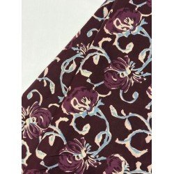 DARK PURPLE BLUE MOTIF LONG STRAIGHT KURTI